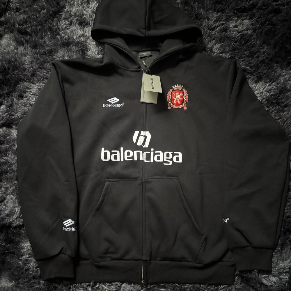 Balenciaga Black Embroidered Hoodie